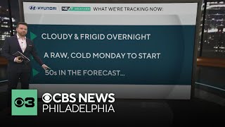 Cold Monday morning in Philadelphia, tracking milder weather