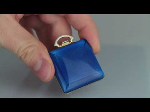 Juvenia Sub-miniature Guilloche Enamel Travel Clock