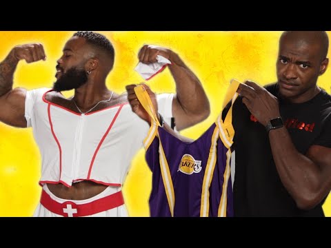 健美者嘗試女性性感的萬聖節服裝 (Bodybuilders Try Women's Sexy Halloween Costumes)