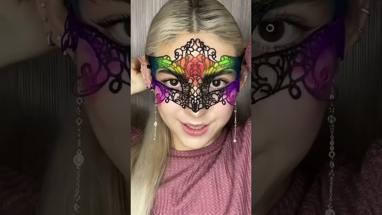 Antifaz ARCOIRIS?😳🌈 #retodemaquillaje #antifaz #arcoiris #maquillaje