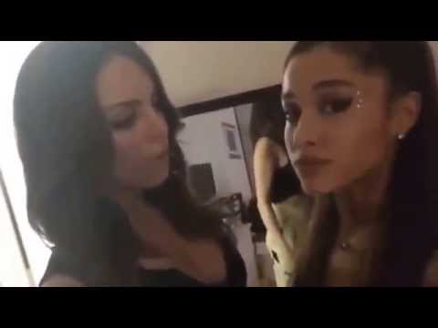 Ariana Grande kissing Liz Gillies in her mouth