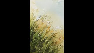 Watch This Simple Watercolor Trick Create STUNNING Grass Fields!