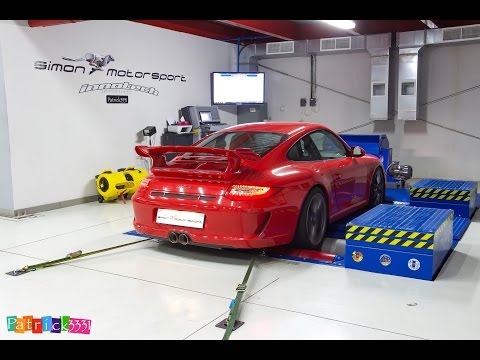 Porsche 997.2 GT3 - Akrapovic Exhaust & custom dyno tune - LOUD revs & dyno run @SimonMotorSportDXB