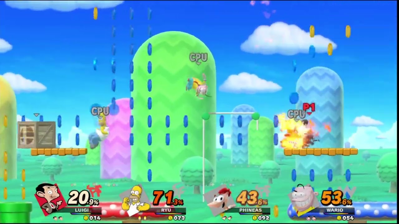 super smash bros ultimate mods mr bean vs homer simpson vs phineas vs eddy