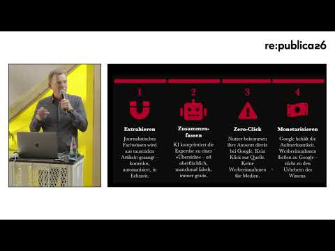 Video Thumbnail: re:publica 26: Googles KI-Übersichten: Wie Drogenhandel, nur die Gewinne sind höher!