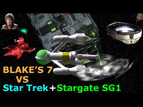Blake's 7 Ship Tests - Liberator VS Borg / Ori / Enterprise B/ Pursuit Ships Star Trek Starship Batt