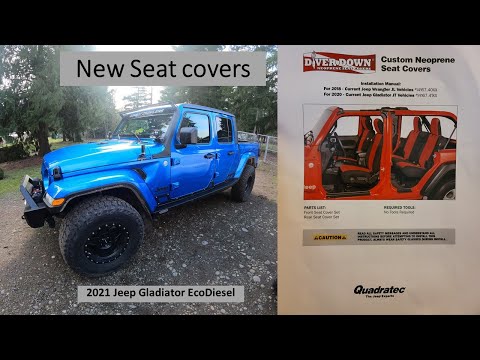 Diver Down Neoprene Seat Cover Install 2021 Jeep Gladiator EcoDiesel