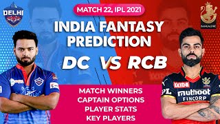 DC vs RCB Dream11 IPL Dream11 2021 Prediction, Captain Options, Player Stats DC vs BLR Prediction