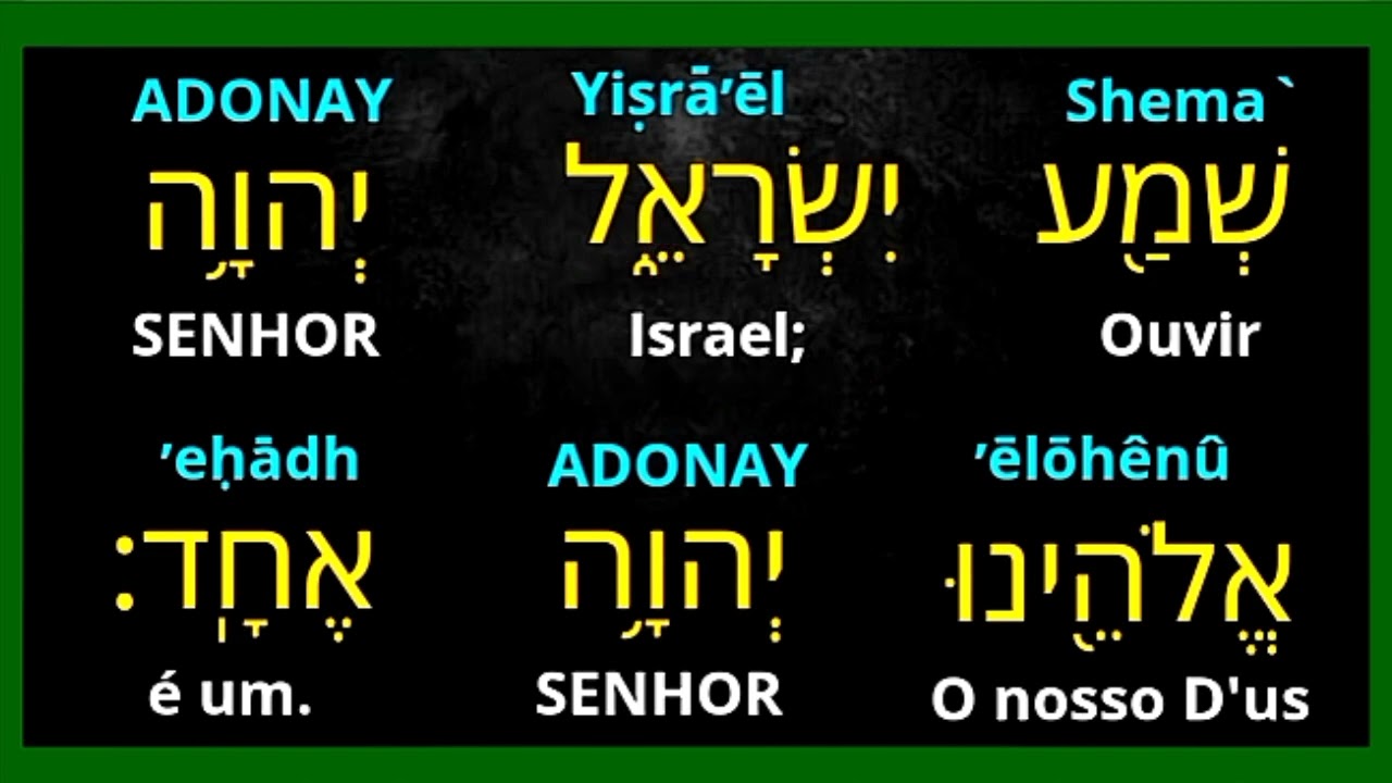 DEUTERONÔMIO 6:4 EM HEBRAICO - SHEMÁ ISRAEL - LEITURA, TRANSLITERAÇÃO E TRADUÇÃO EM HEBRAICO