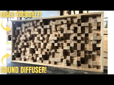 DIY ACOUSTIC SOUND DIFFUSER! HOW TO BUILD LIKE A PRO!