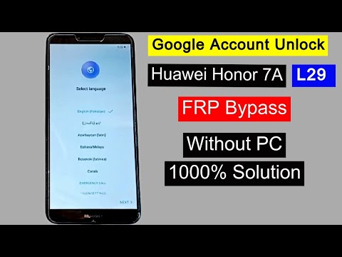 Huawei Honor 7A ( AUM L29 ) FRP Bypass Without PC | Google Account Bypass | FRP Lock Remove
