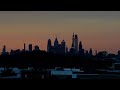 Philadelphia skyline during sunset from Cherry Hill, NJ 01/28/2023