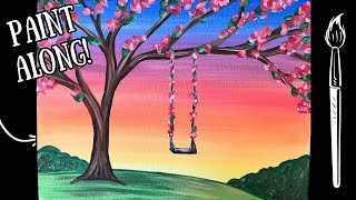 🌸EP232 - 'Spring Swing' easy acrylic springtime painting tutorial for beginners step-by-step