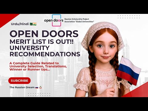 Open Doors Scholarship 2026🇷🇺|University Recommendation🏫|Deadline|Merit List Publish🎓|Urdu/Hindi🇵🇰🇮🇳