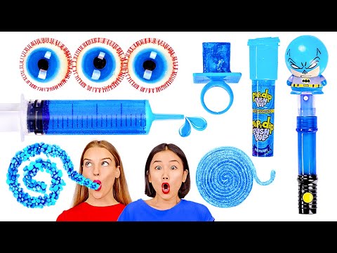 COMER ALIMENTOS DE UMA SÓ COR POR 24 HORAS! Último a parar de comer! Mukbang por 123 GO! CHALLENGE