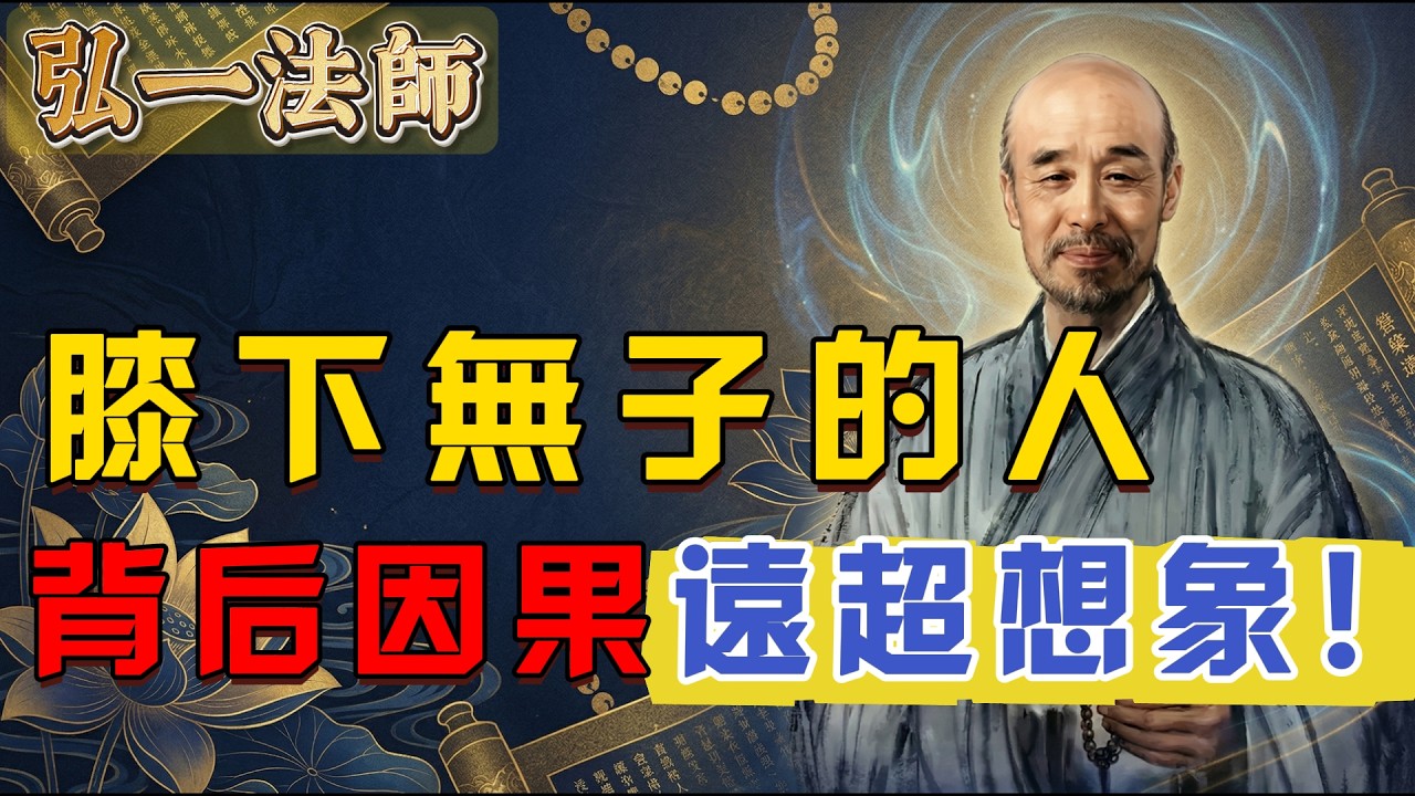 弘一法師：那些膝下無子的人，究竟是業力還是福報？背后因果远超想象！#弘一法師 #佛學 #因果 #業力 #無兒無女 #絕嗣業 #福報#傳宗接代 #佛教故事 #正能量 #修行