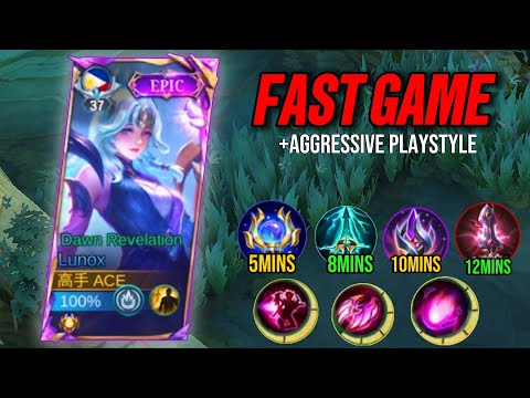 HOW TO ALWAYS END THE GAME FAST USING LUNOX? LUNOX AGGRESSIVE + PRESSURE GAMEPLAY (AUTO WIN) - MLBB