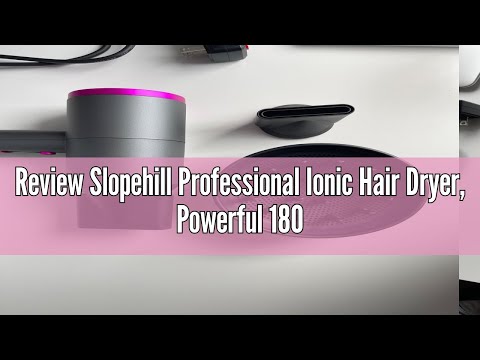 slopehill Professional Ionic Hair Dryer, Powerful 1800W Fast Drying Low Noise Blow Dryer with 2 Concentrator Nozzle 1 Diffuser Attachments for Home Salon Travel (Mocha Mousse) video review thumbnail
