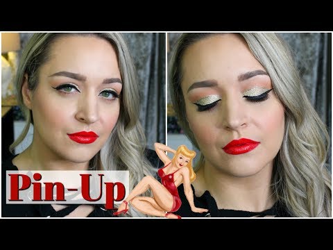 GRWM: Vintage Pinup Holiday Glam ~ Gold Glitter Cut Crease for Christmas Video