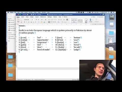 Ling 201 - Intro Linguistics - Phonology Practice Exercises #1 - Sindhi