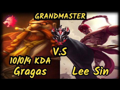 Lamabear (GRAGAS) vs LEE SIN - 10/0/4 KDA JUNGLE GAMEPLAY - EUW Ranked GRANDMASTER