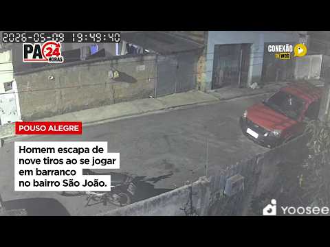 Vídeo: Homem escapa de nove tiros ao se jogar em barranco  no bairro São João.