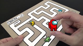 FUNNY Cardboard Maze Game with Among Us｜COOL PAPER CRAFT IDEAS