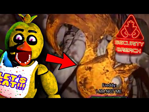 Old Animatronics in Five Nights at Freddy's: Security Breach Original Bonnie, Chica and Mangle found