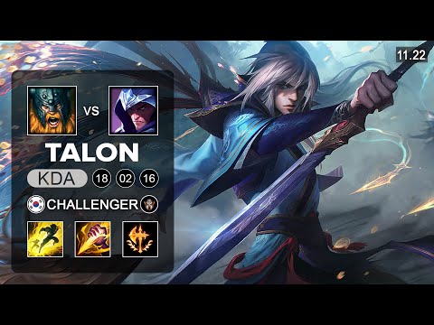 Talon Jungle vs Olaf - KR Challenger - Season 11 Patch 11.22