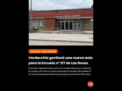 Verdecchia gestionó una nueva aula para la Escuela n° 217 de Las Rosas