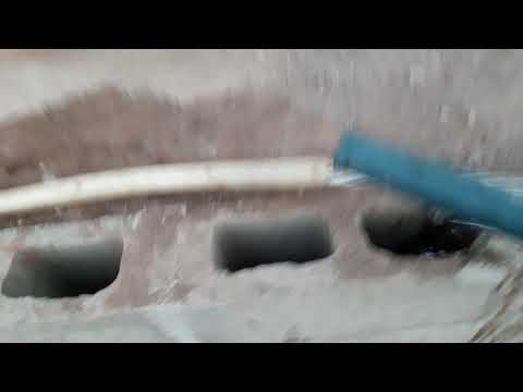 Aquaponics.ng - Filling the newly constructed grow bed with water.