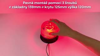 LED maják, 12-24V, modro-červený, pevná montáž, ECE R65