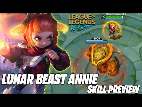 LUNAR BEAST ANNIE NEW SKIN SPOTLIGHT & SKILL PREVIEW | WILD RIFT