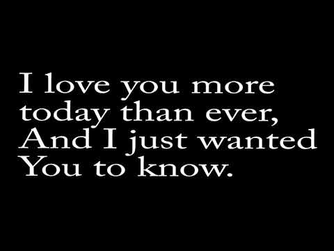 I Just Wanted You To Know