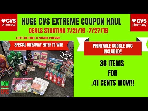 MASSIVE CVS EXTREME COUPON HAUL DEALS STARTING 7/21/19~38 ITEMS ONLY.41CENTS 😍PLUS SPECIAL GIVEAWAY Video