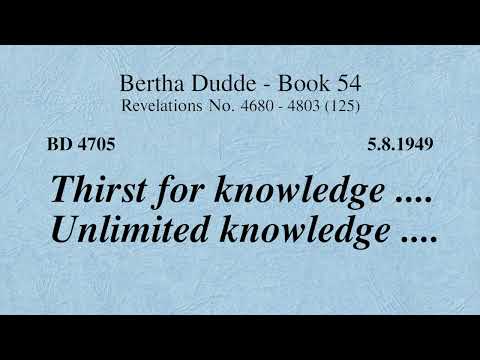 BD 4705 - THIRST FOR KNOWLEDGE .... UNLIMITED KNOWLEDGE ....