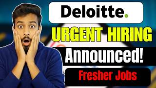 Deloitte Biggest Hiring Announced | OFF Campus Drive For 2026, 2025 Batch | Fresher Jobs