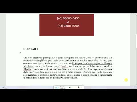 ATIVIDADE 3 - FÍSICA GERAL E EXPERIMENTAL I - 52/2022