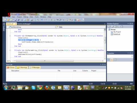 Visual Basic 2010 Tutorial 18 - Passing Arrays