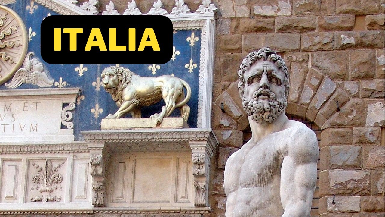 Piazza della Signoria we Florencji, fontanna Neptuna, posąg Kosmy I, Dawid i Pałac Vecchio Włochy