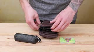 Сумка-барсетка на ремень кожаная брюк 20352 Vintage коричневая