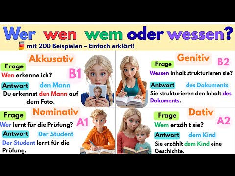 Verstehe Wer? Wen? Wem? Wessen? mit 200 Beispielen – Einfach erklärt!