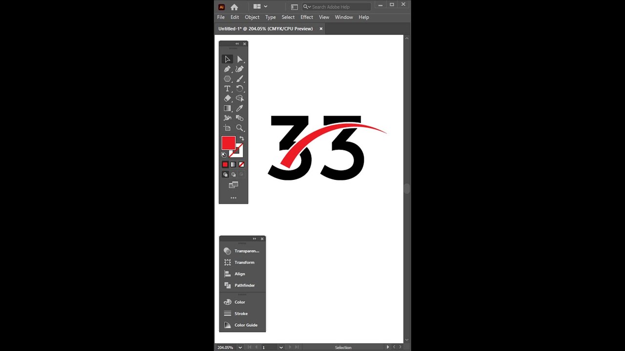Illustrator Tutorial | Number 33 Logo Design | How to make logo design in Adobe Illustrator CC