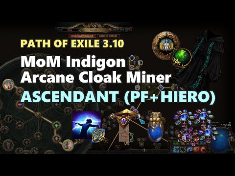 PoE 3.10 | My MoM Indigon Arcane Cloak Miner & 40/40 Challenges are  Completed!! Including Lv100 PoB