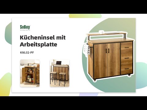 Kücheninsel KNL02-PF Braun - Holzwerkstoff - 106 x 14 x 58 cm