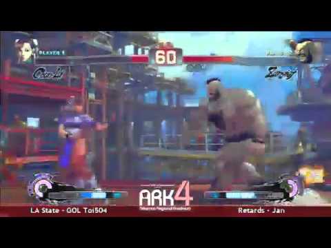 GoL Toi504 (Chun-Li) vs. Jan (Zangief) ARK IV SSF4AE teams Grand Finals set 1