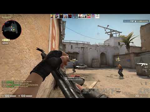1v5 clutch with AKM in CSGO
