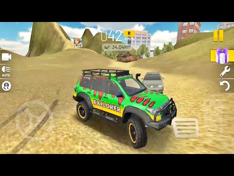 Extreme Car Driving Simulator: New Jeep 4x4 Unlocked All Mega Skins Unlocked - Green Explorer Jeep