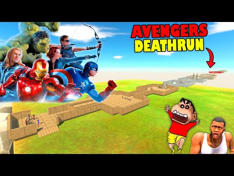 IMPOSSIBLE AVENGERS DEATHRUN in Animal Revolt Battle Simulator with SHINCHAN and CHOP