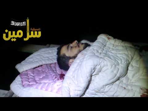 صلاة الجنازة على ياسر محمد ديب قدحنون في بلدة سرمين في ريف إدلب